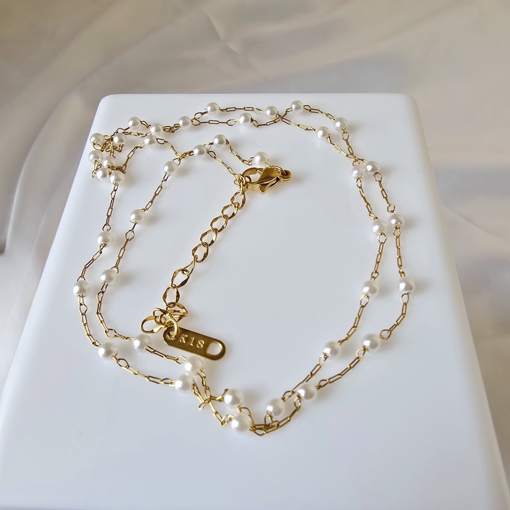 🏷NEW 18K Gold-plated Elegant Pearl Necklace - Picture 3 of 5